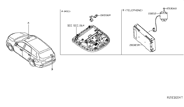 2016 Nissan Pathfinder Control Unit Assy-Power,Telephone Diagram for 28383-9DF0B