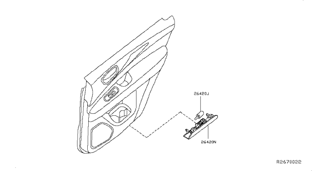 2017 Nissan Pathfinder Lamp Assembly-Door Step Diagram for 26420-9PM0A