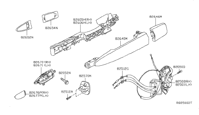 2015 Nissan Pathfinder Rear Door Lock & Handle Diagram 1