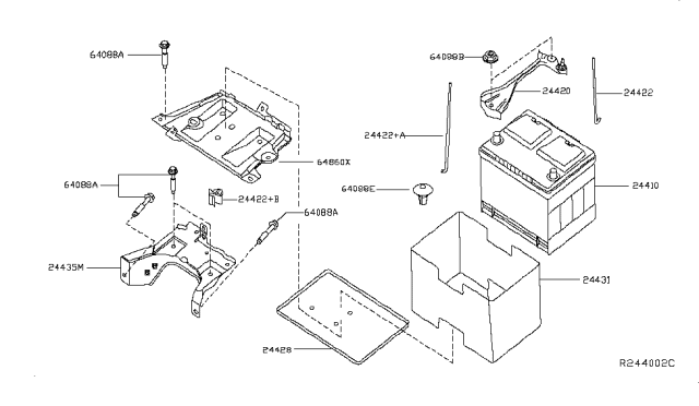 2013 Nissan Pathfinder Battery & Battery Mounting Diagram 2