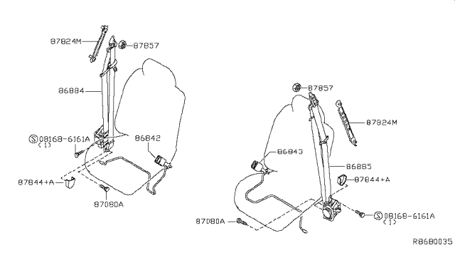 2013 Nissan Pathfinder Front Seat Belt Diagram 2