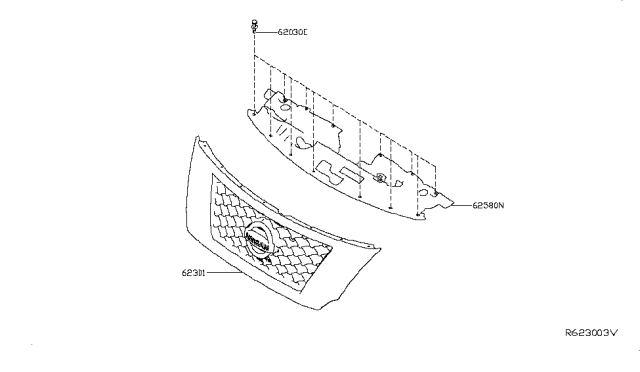 2018 Nissan Pathfinder Front Grille Diagram