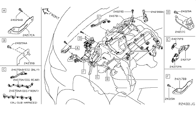 2019 Nissan Pathfinder Protector-Harness Diagram for 24271-6JA0B