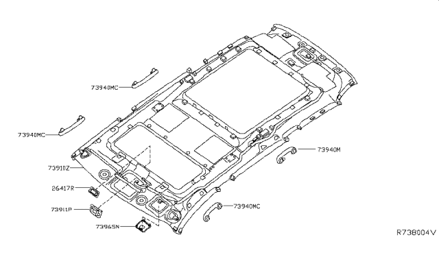 2019 Nissan Pathfinder Roof Trimming Diagram 1