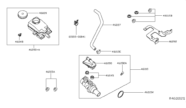 2017 Nissan Pathfinder Cylinder Assy-Brake Master Diagram for 46010-3JA0A