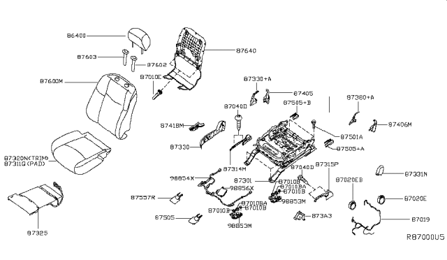 2013 Nissan Pathfinder Front Seat Diagram 8