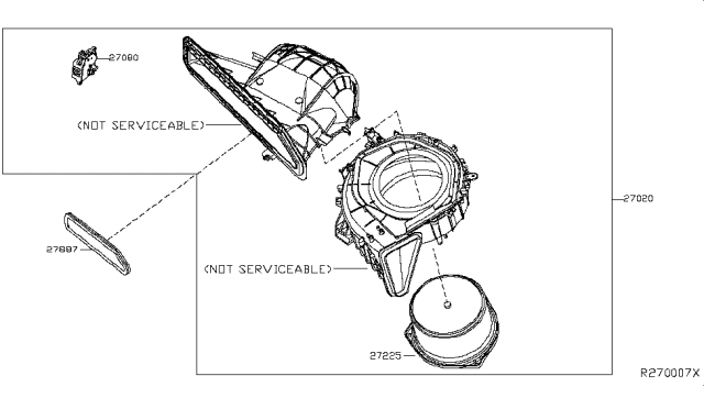 2017 Nissan Pathfinder Heater & Blower Unit Diagram 1