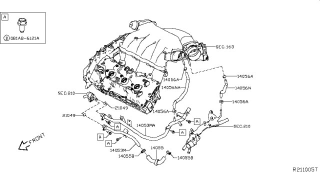 2019 Nissan Pathfinder Water Hose & Piping Diagram