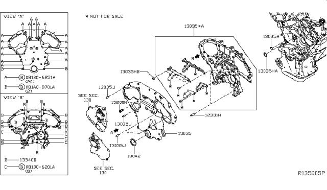 2018 Nissan Pathfinder Front Cover,Vacuum Pump & Fitting Diagram 2