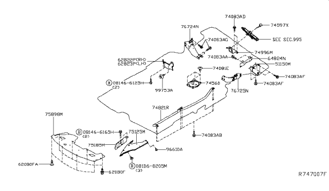 2015 Nissan Pathfinder Floor Fitting Diagram 3