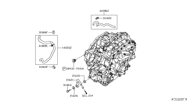 2013 Nissan Pathfinder Auto Transmission,Transaxle & Fitting Diagram 5