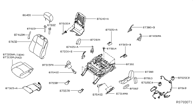 2013 Nissan Pathfinder Front Seat Diagram 2