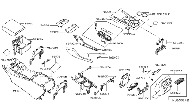 2014 Nissan Pathfinder Cover-Instrument Stay Diagram for 68931-3KA0B