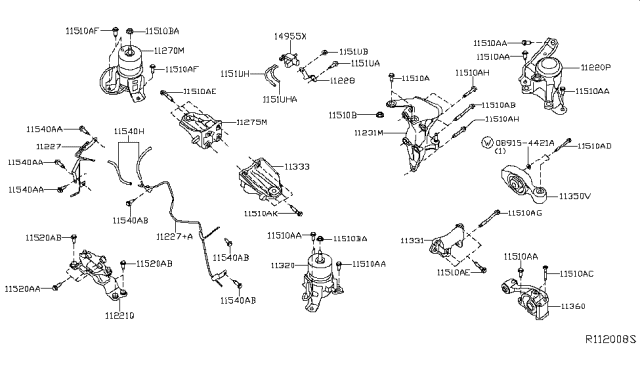 2018 Nissan Pathfinder Engine & Transmission Mounting Diagram 2