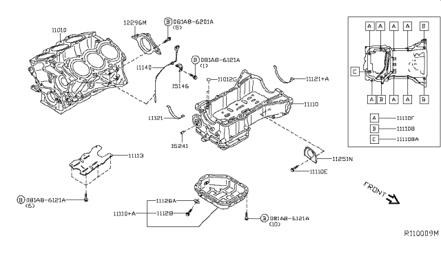 2018 Nissan Pathfinder Cylinder Block & Oil Pan Diagram 2