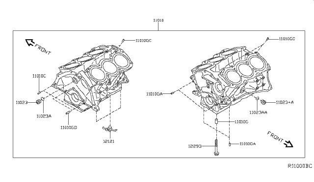 2019 Nissan Pathfinder Cylinder Block & Oil Pan Diagram 3