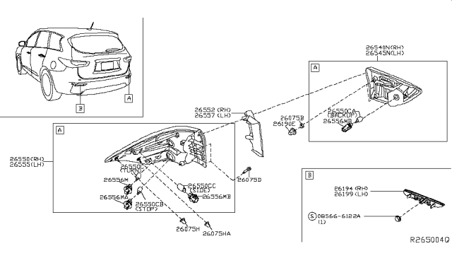 2017 Nissan Pathfinder Rear Combination Lamp Diagram 1
