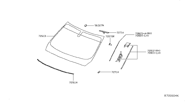 2017 Nissan Pathfinder Front Windshield Diagram 2