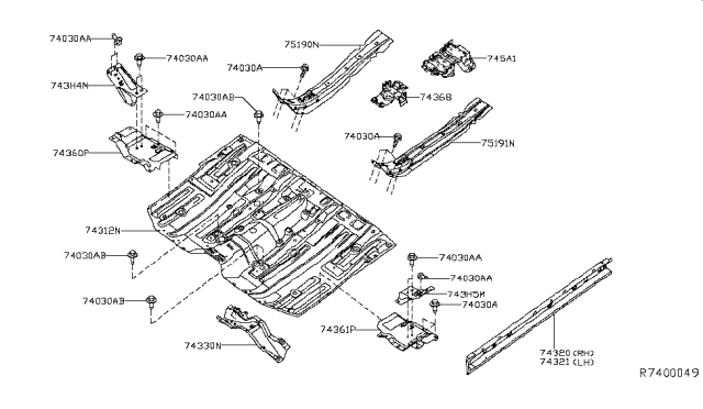 2015 Nissan Pathfinder Floor Panel Diagram 3
