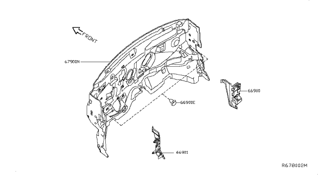 2016 Nissan Pathfinder Dash Trimming & Fitting Diagram