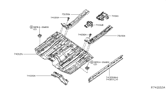 2013 Nissan Pathfinder Floor Panel Diagram