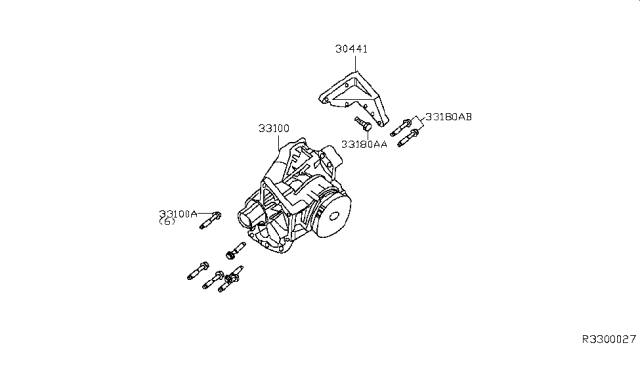2018 Nissan Pathfinder Transfer Assembly & Fitting Diagram