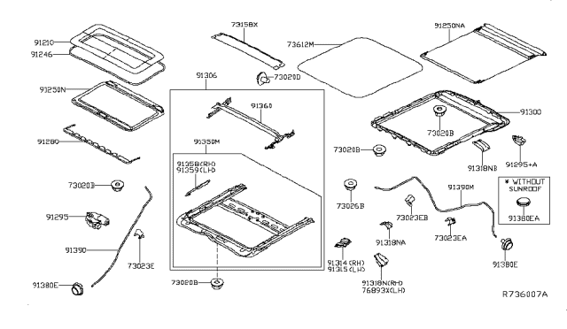 2016 Nissan Pathfinder Sun Roof Parts Diagram 2