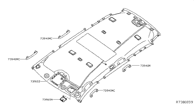 2018 Nissan Pathfinder Roof Trimming Diagram 2