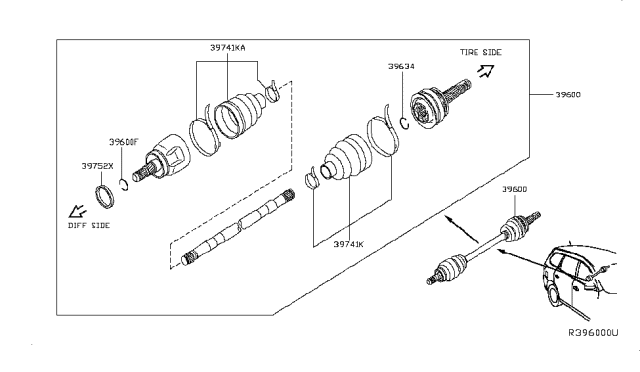 2018 Nissan Pathfinder Rear Drive Shaft Diagram 2