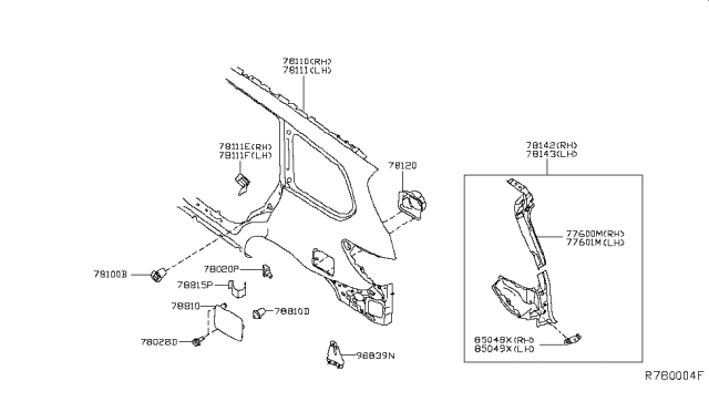 2018 Nissan Pathfinder Rear Fender & Fitting Diagram