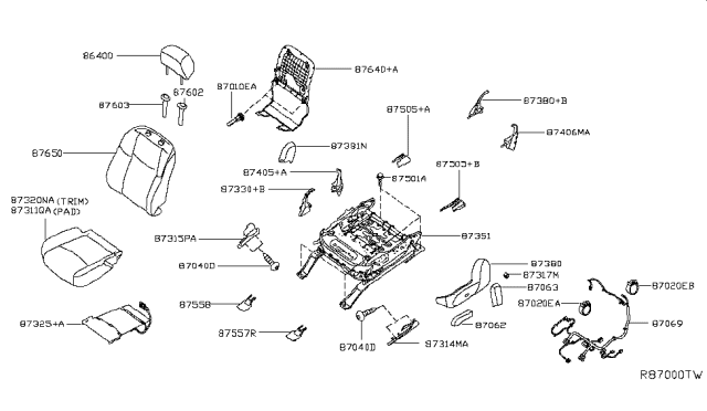 2014 Nissan Pathfinder Front Seat Diagram 5