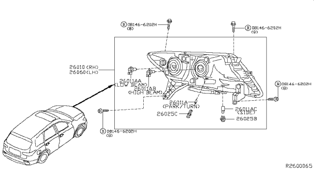 2016 Nissan Pathfinder Headlamp Diagram 4