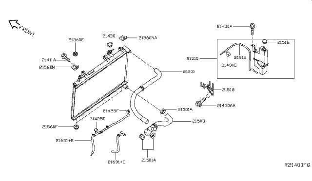 2017 Nissan Pathfinder Radiator,Shroud & Inverter Cooling Diagram 2