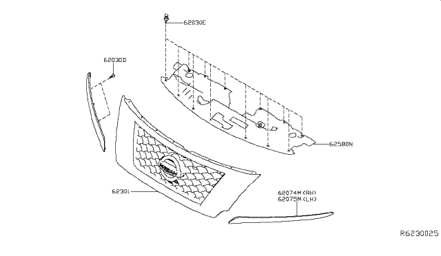 2017 Nissan Pathfinder Front Grille Diagram 2