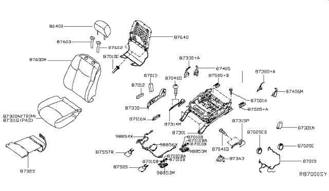 2013 Nissan Pathfinder Front Seat Diagram 7