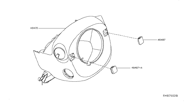 2018 Nissan Pathfinder Mask-Steering Column Diagram for 48486-3JA0A