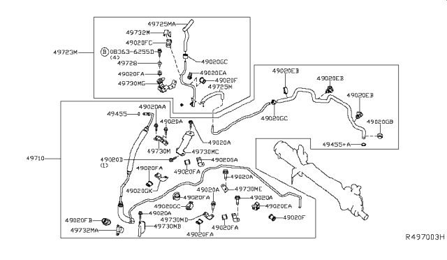 2013 Nissan Pathfinder Power Steering Piping Diagram