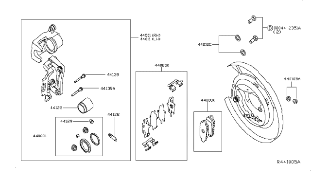2015 Nissan Pathfinder Seal Kit-Disc Brake Diagram for D4120-AR000