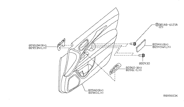 2013 Nissan Pathfinder Front Door Trimming Diagram