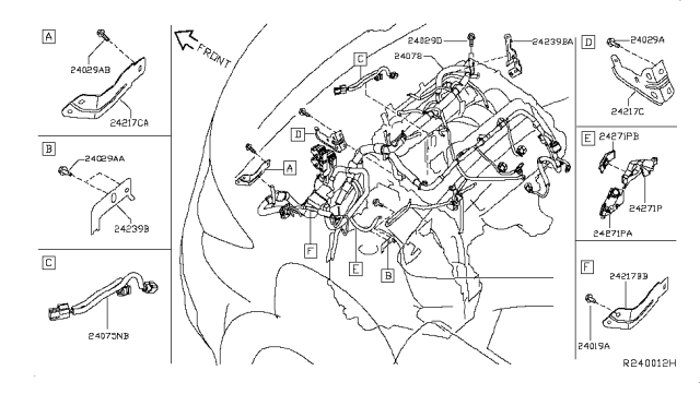 2015 Nissan Pathfinder Harness-Engine, Sub Diagram for 24011-3KA0A
