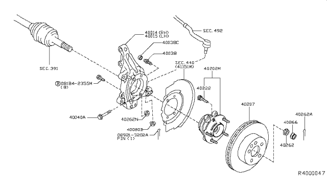 2017 Nissan Pathfinder Rotor Disc Brake Front Diagram for 40206-3JA0C