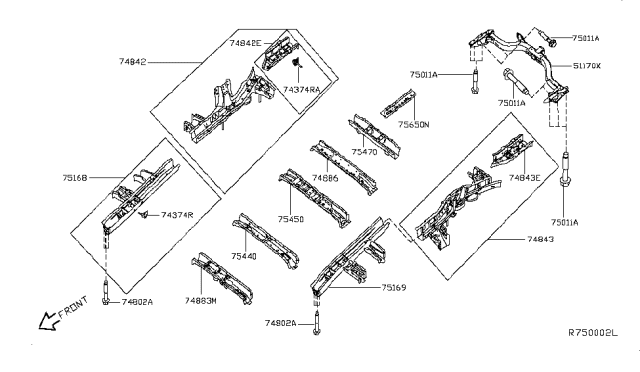 2016 Nissan Pathfinder Member & Fitting Diagram 2