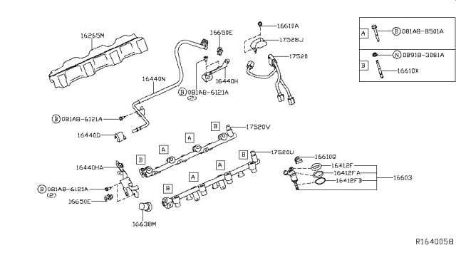 2017 Nissan Pathfinder Injector Assy-Fuel Diagram for 16600-JA10A
