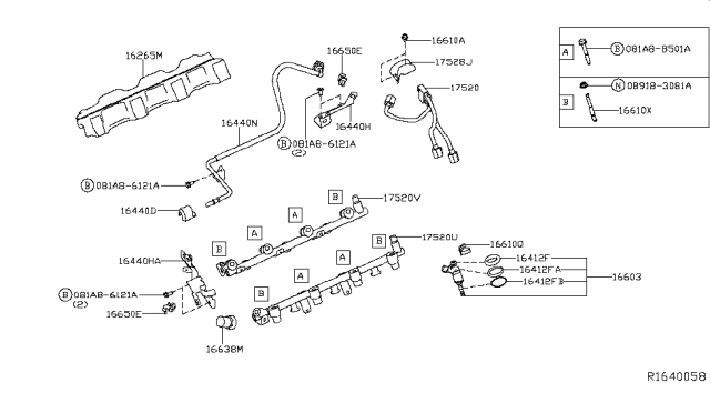 2016 Nissan Pathfinder Seal-O Ring Diagram for 16618-ZJ50A