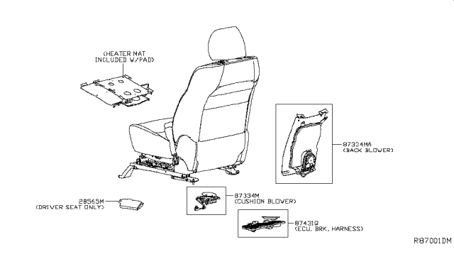 2019 Nissan Pathfinder Front Seat Diagram 2