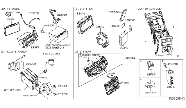 2016 Nissan Pathfinder Switch Assy-Preset Diagram for 25391-9PJ9B