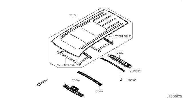 2014 Nissan Quest Roof Panel & Fitting Diagram 4