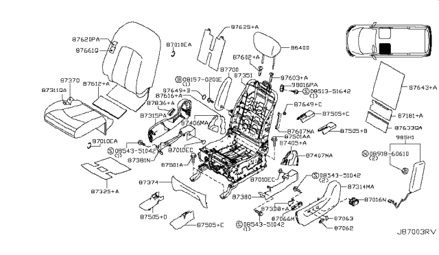 2017 Nissan Quest Front Seat Diagram 3