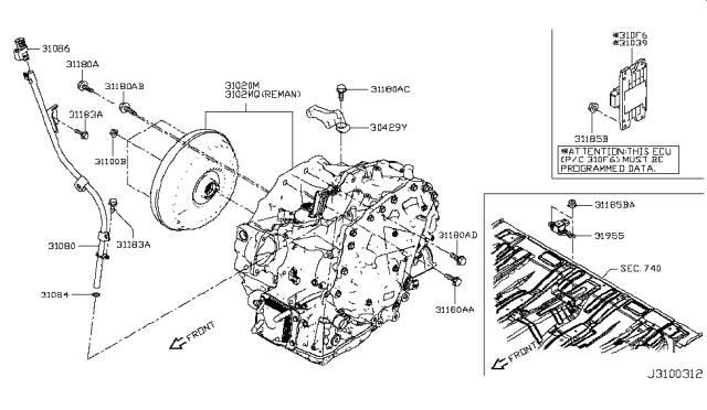 2015 Nissan Quest Hardware Unit-Transmission Control Diagram for 310F6-1PV0A