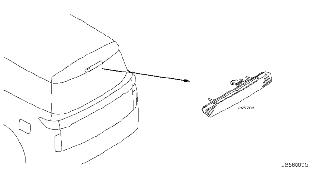 2011 Nissan Quest Lamp Assembly-Stop Diagram for 26590-CN000